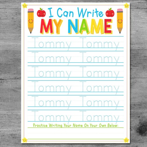 Printable Name Writing Worksheet Editable Handwriting Print | Etsy