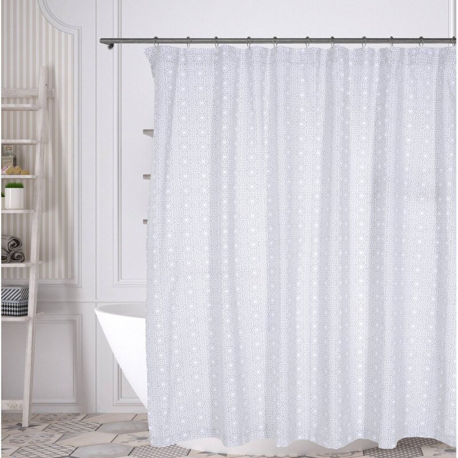 Waterproof Fabric 100 Cotton Shower Curtain Geometric Etsy