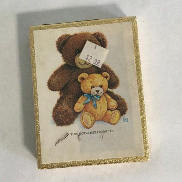 Unopened sealed box of Teddy Bear bookplates from Antioch, 1980s. 30 self-stick labels