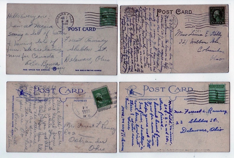 Minnesota Michigan 4 are linen 1912-1944 Travel Oklahoma New York Lot of 10 vintage postcards North and South Carolina Massachusets