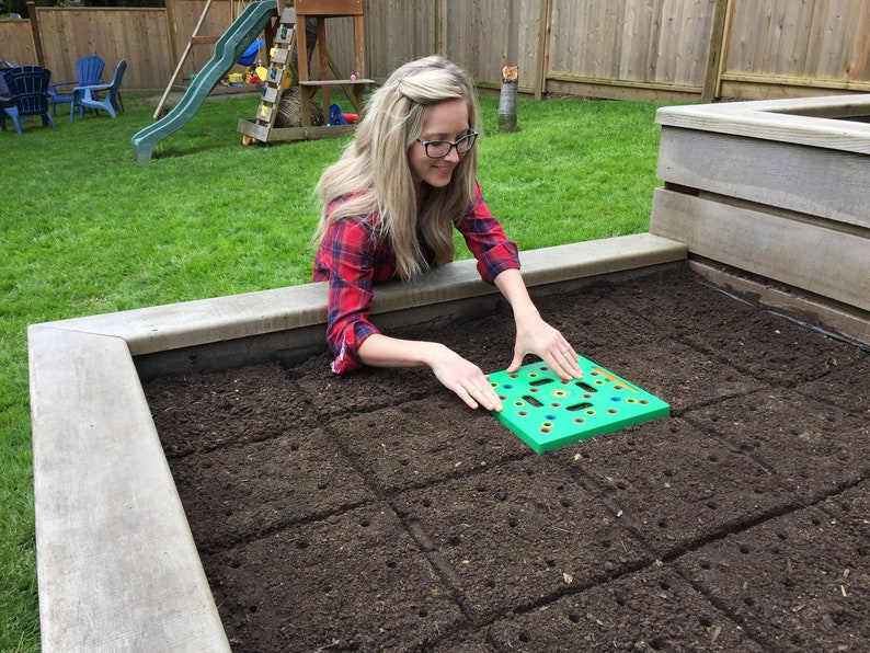 Seeding Square Square Foot Gardening Template Seed Spacing image 4