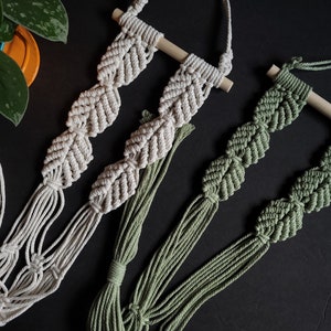 Macrame Wall And Ceiling Plant Hanger | Hanging planter | Handmade | Gift | Home Garden Decor | Leaf Pattern | Indoor Outdoor House Plant
