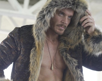 Reversible Faux Fur Coat: Boho Festival Burning Man Fashion