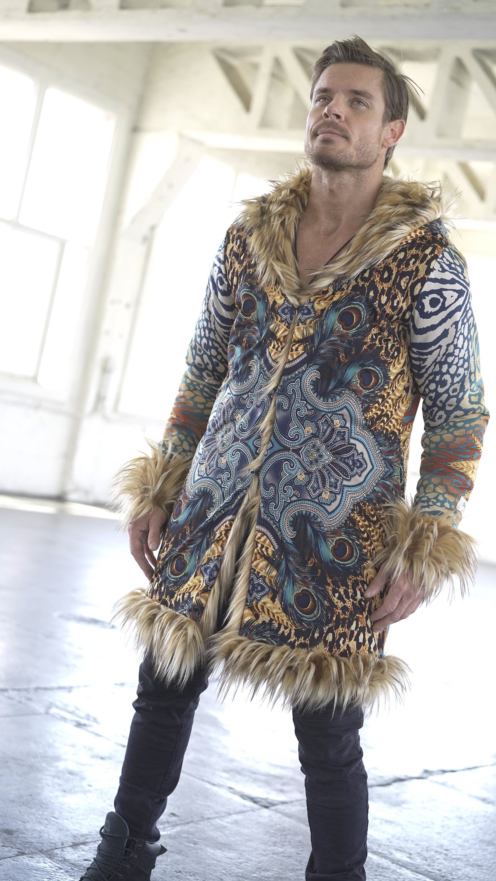 muguet ミュゲ volume fake fur cort Monarch White Fox Fake Fur Burning Man Costume Festival