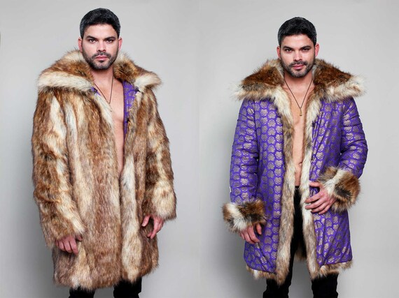 purple fur jacket