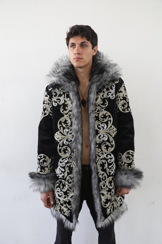 Sun&moon Embroidery Ethnic Unique Festival Fake Faux Fur