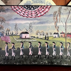 Marching Soldiers print mounted on canvas