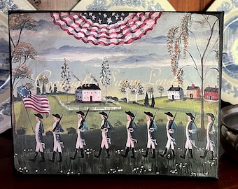 Marching Soldiers print mounted on canvas