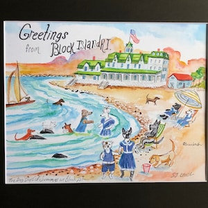 De hondendagen van de zomer, groeten uit Block Island 1890
