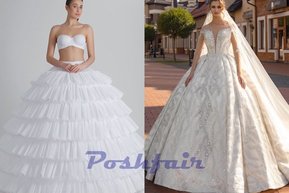 Regular Size Long No Hoop 3 Layer Petticoat Crinoline Underskirt Wedding Gown 