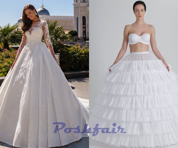 W-FIGHT Women's Crinoline Petticoat White Hoop Skirt Floor Length Ball Gown  Slips Underskirt for Wedding Bridal Dress 12 Styles Medium-Large at Amazon  Women's Clothing store