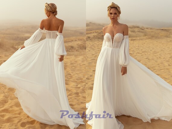 Vestidos de novia de chiffon sale
