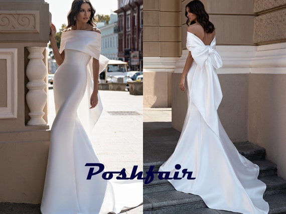 Mikado fit and flare wedding clearance dress