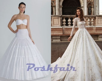 Wedding Dress Crinoline Multi-Layer Petticoat / Ball Gown Bridal Petticoat with Ruffles, Hoops and Bones / Light Underskirt P-350 cm