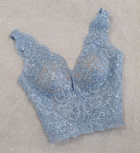 light blue bustier top