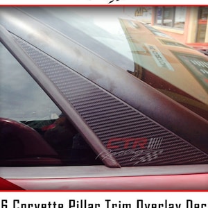 C6 Corvette Decal Pillar Trim Overlay Black Carbon Fiber