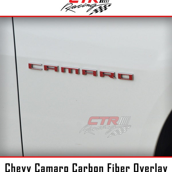 Chevrolet Camaro Fender Block Letters Overlay Decal Carbon Fiber Vinyl Overlay 2010-2015