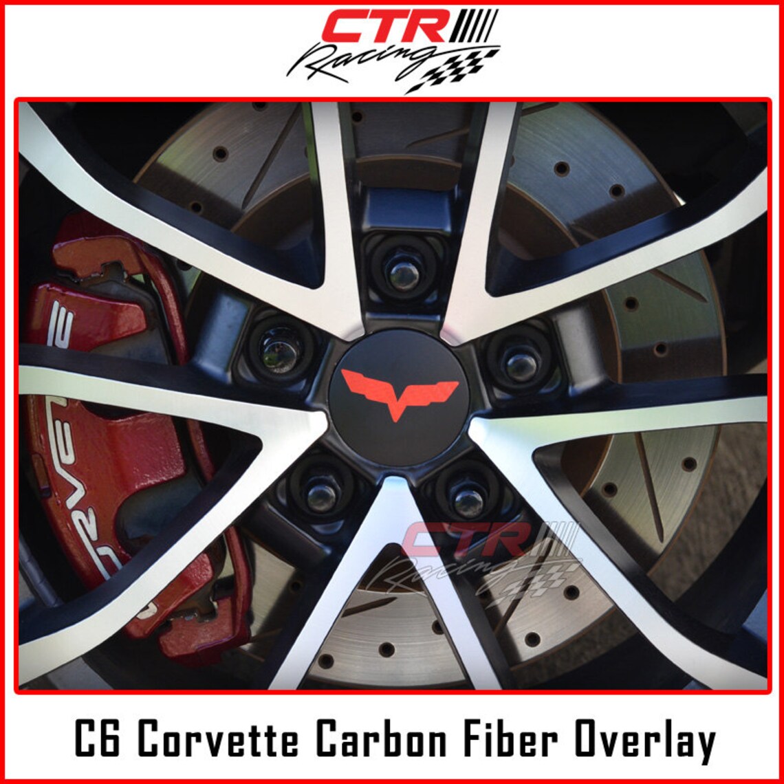 C6 Corvette Wheel Center Cap Rim Overlay Decal Carbon Fiber Etsy