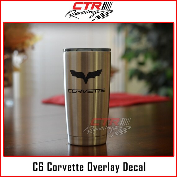 C6 - C7 Corvette Black Vinyl Decal for Yeti Rambler, RTIC, Ozark Trails,Tumbler