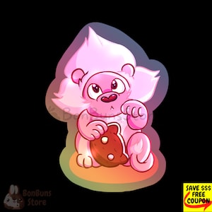 Holographic Lucky Lion Sticker | Waterproof vinyl sticker, steven universe, pink, diamond