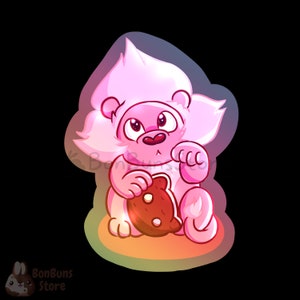 Holographic Lucky Lion Sticker | Waterproof vinyl sticker, steven universe, pink, diamond