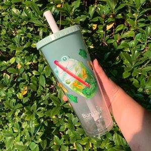 Colnic Reusable Boba Cup with Lids and Straws, 24oz/700ml Smoothie /iced Coffee Cup, Leakproof Kawaii Cup Tumbler with Boba R