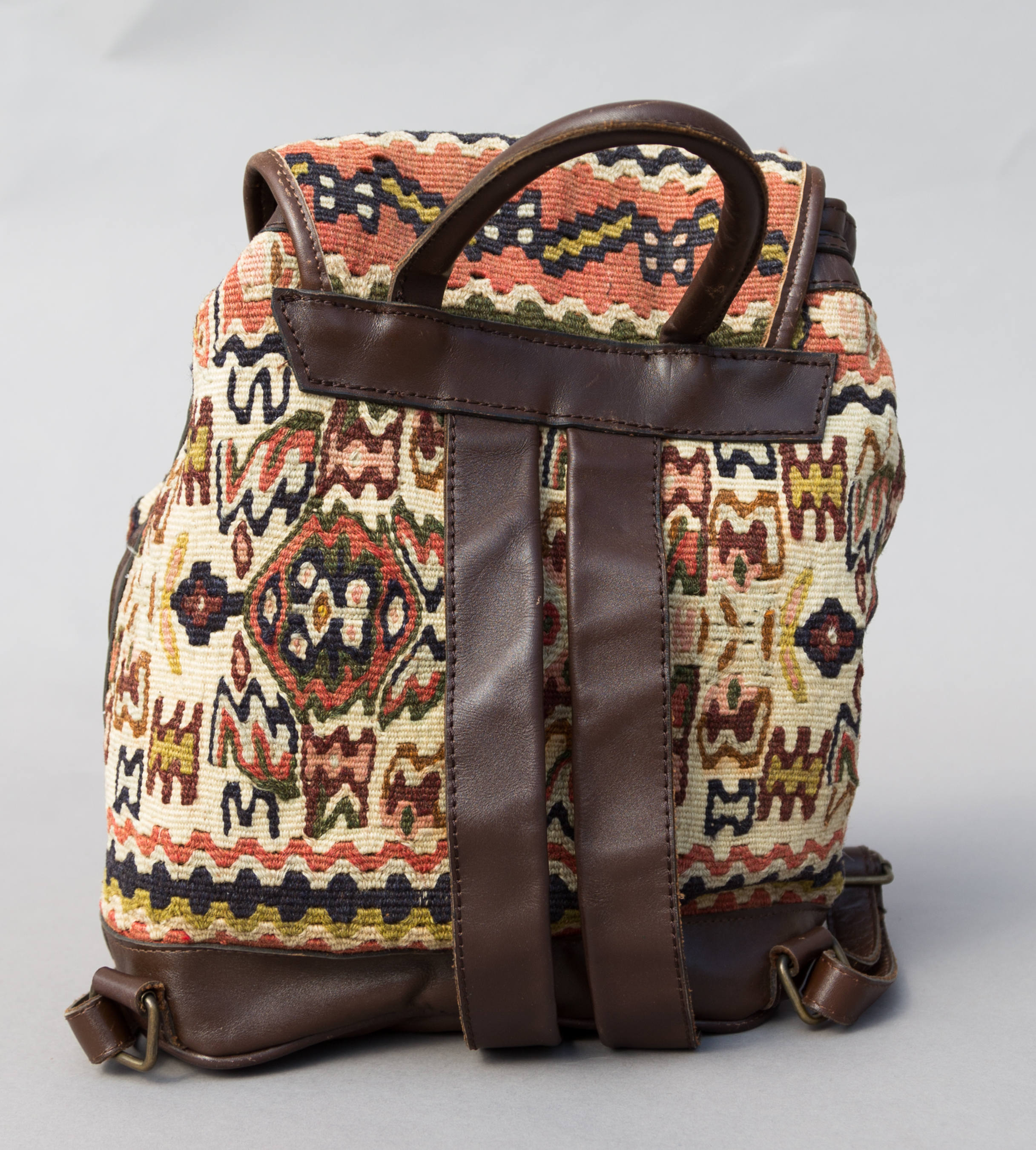Handmade Backpack Bag, Armenian Backpack, Western Rug Middle East Turkish Style. Jajim handmade backpack | persian backpack | persiscollection main image 3