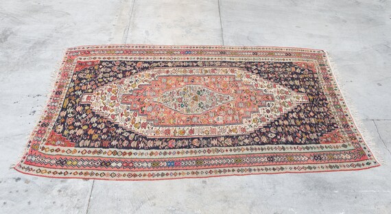 SENNEH Vintage Handmade Persian Oriental Rug 7.10ft by 5 ft