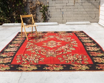 BESSEREBEAN Turkish Vintage Handmade Oriental Rug 11.4ft by 8.8ft
