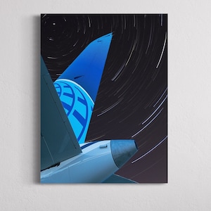United Airlines 787 Night Flight Poster, 18 x 24 inches