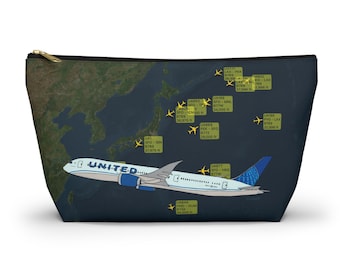 United Airlines themed "A United Asia" accessory / cosmetic pouch, galley bag