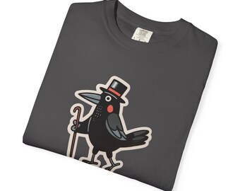 Dapper Crow in Top Hat and Cane T-shirt | Vintage Crow Design