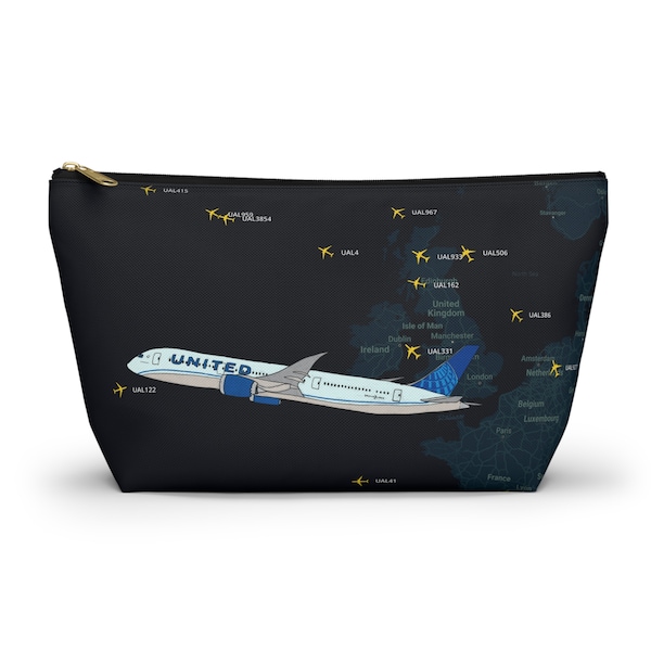 United Airlines themed "A United Europe" accessory / cosmetic pouch, galley bag