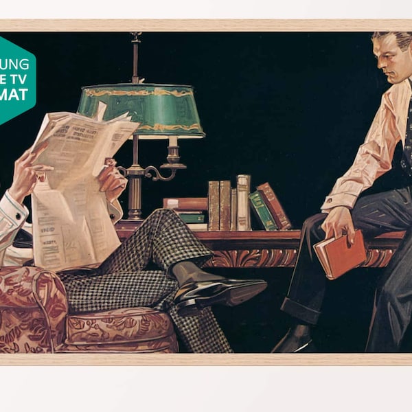 Samsung Frame TV artwork - Two Men in Ties Reading