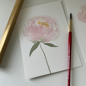 Pintura original em aquarela pintada à mão, ilustração floral em aquarela, decoração para casa, berçário, arte de parede, presente feito à mão, 5 x 7 polegadas, sem moldura