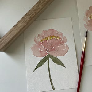 Origineel aquarel schilderij handgeschilderde aquarel bloemen illustratie home decor kinderkamer decor kunst aan de muur handgemaakt cadeau 5 x 7 inch ingelijst