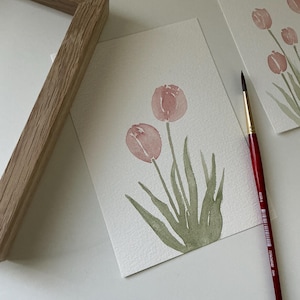 Original Watercolor Floral Painting: Hand Painted Wall Art, 5x7 inch Unframed