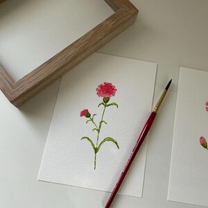 Peinture originale peinte à la main, aquarelle originale, illustration florale, décoration d'intérieur, décoration de chambre d'enfant, cadeau d'art mural 5 x 7 pouces sans cadre