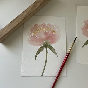 Pintura original em aquarela pintada à mão, ilustração floral em aquarela, decoração para casa, berçário, arte de parede, presente feito à mão, 5 x 7 polegadas, sem moldura
