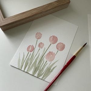 Origineel aquarel schilderij handgeschilderde aquarel bloemen illustratie home decor kinderkamer decor kunst aan de muur handgemaakt cadeau 5 x 7 inch ingelijst