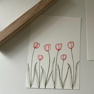 オリジナルの手描きの花のイラスト、ペンとインクのオリジナル絵画、花柄のホームデコレーション、保育園の装飾、壁アート、ギフト、5 x 7インチ、フレームなし