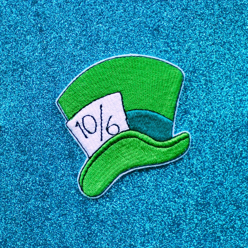 Mad Hatter Embroidered Patch 10cm X 5cm