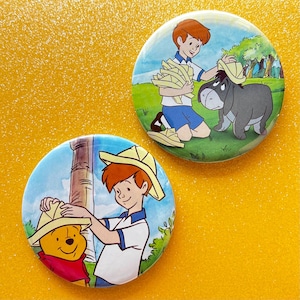 Christopher Robin Vintage Book Pinback Button Set