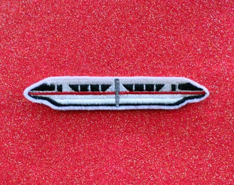 Red Monorail Embroidered Iron On Patch