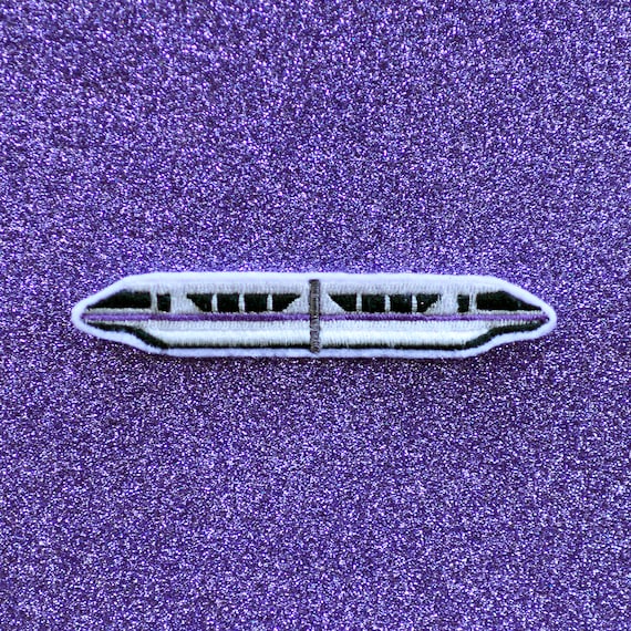 Purple Monorail Embroidered Iron On Patch
