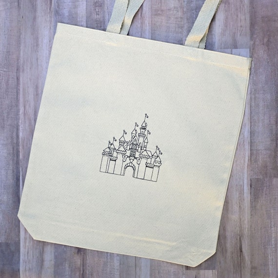 Happiest Castle Embroidered Tote Bag Etsy Ireland