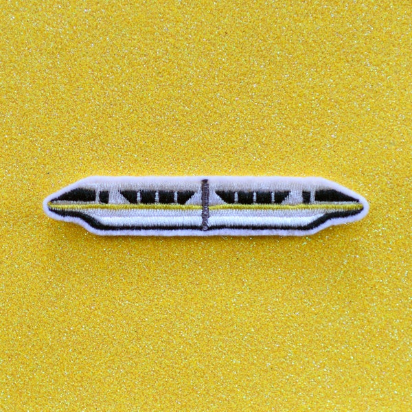 Yellow Monorail Embroidered Iron On Patch