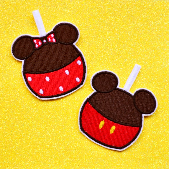 Caramel Apple Embroidered Iron On Patch