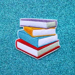 Bookworm Embroidered Iron On Patch