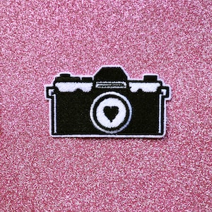 Camera Heart Embroidered Iron On Patch